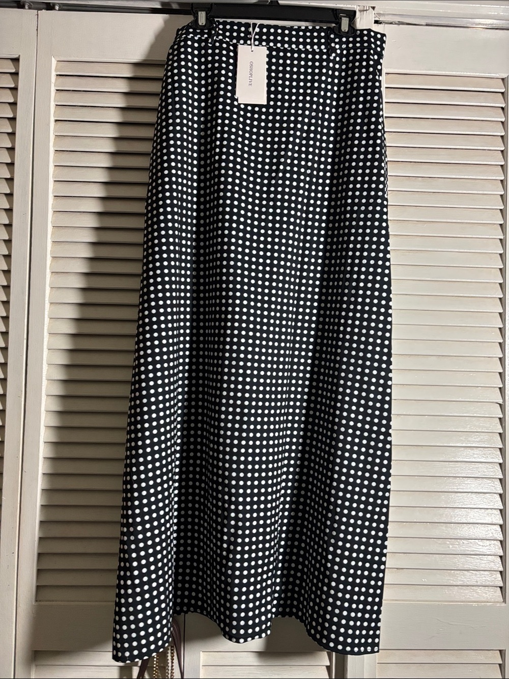 Black and White Polka Dot A-Line Skirt